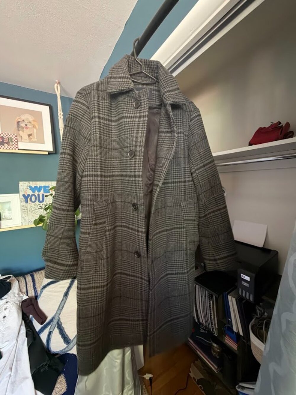 Abercrombie & Fitch Plaid Wool-Blend Dad Coat